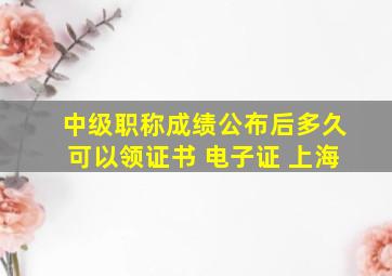 中级职称成绩公布后多久可以领证书 电子证 上海